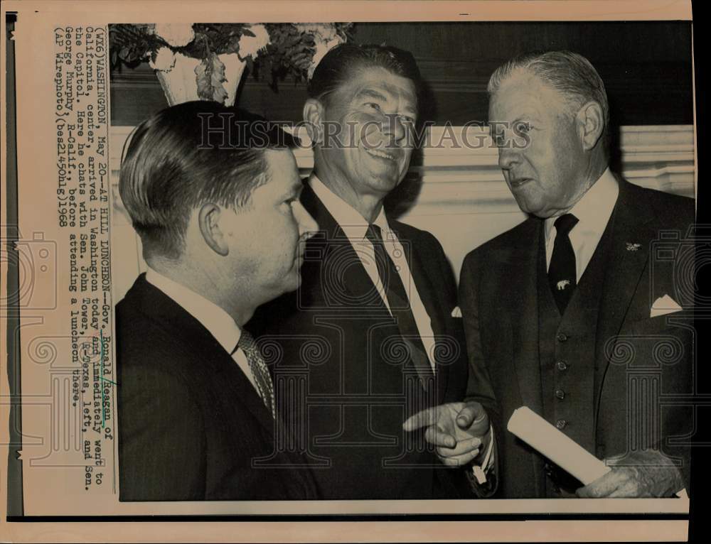 1968 Press Photo Governor Ronald Reagan speaks to senators during visit to D.C.- Historic Images