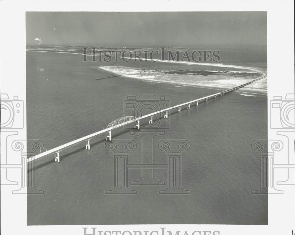 Press Photo Aerial view of Chesapeake Bay Bridge in Virginia - hpx04538 - Historic Images