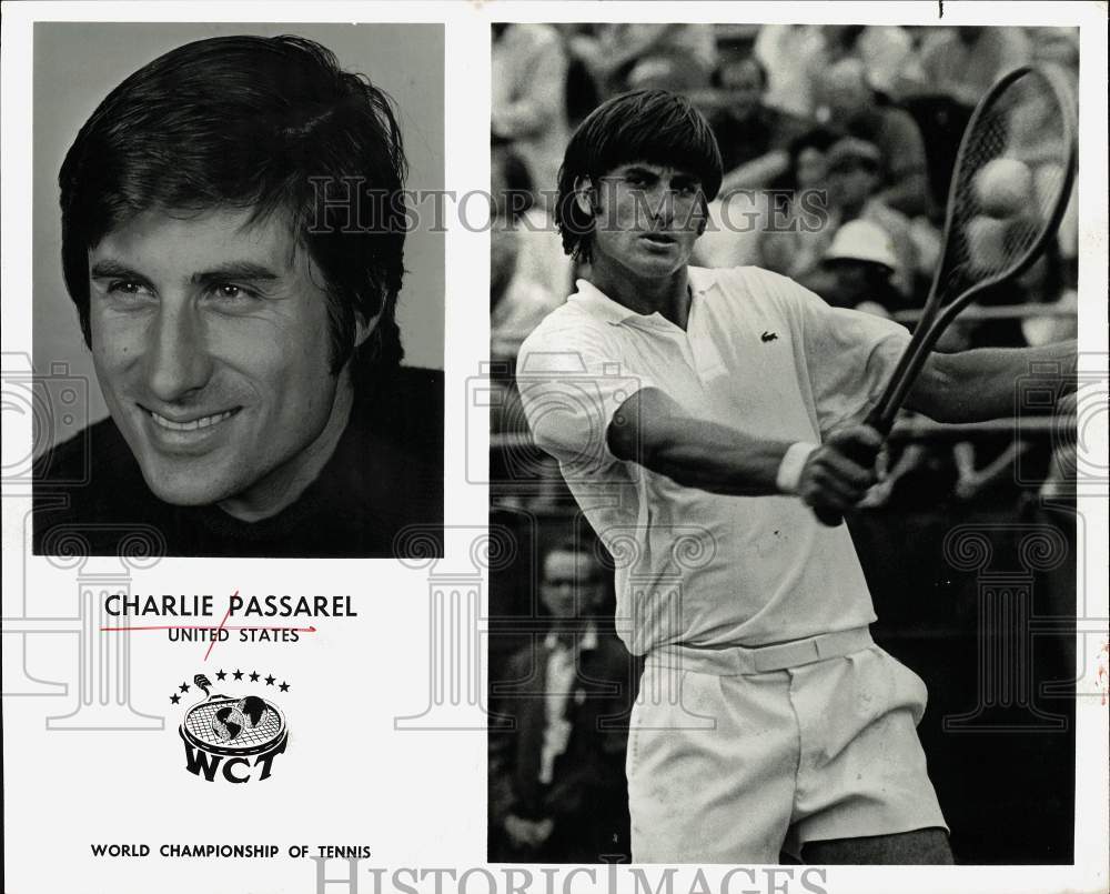 1976 Press Photo Tennis player Charlie Passarel - hpx05300 - Historic Images