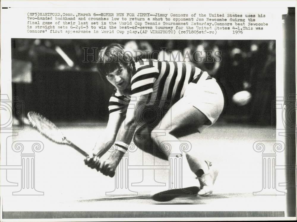 1976 Press Photo Jimmy Connors at the World Cup Tennis Tournament in Hartford- Historic Images