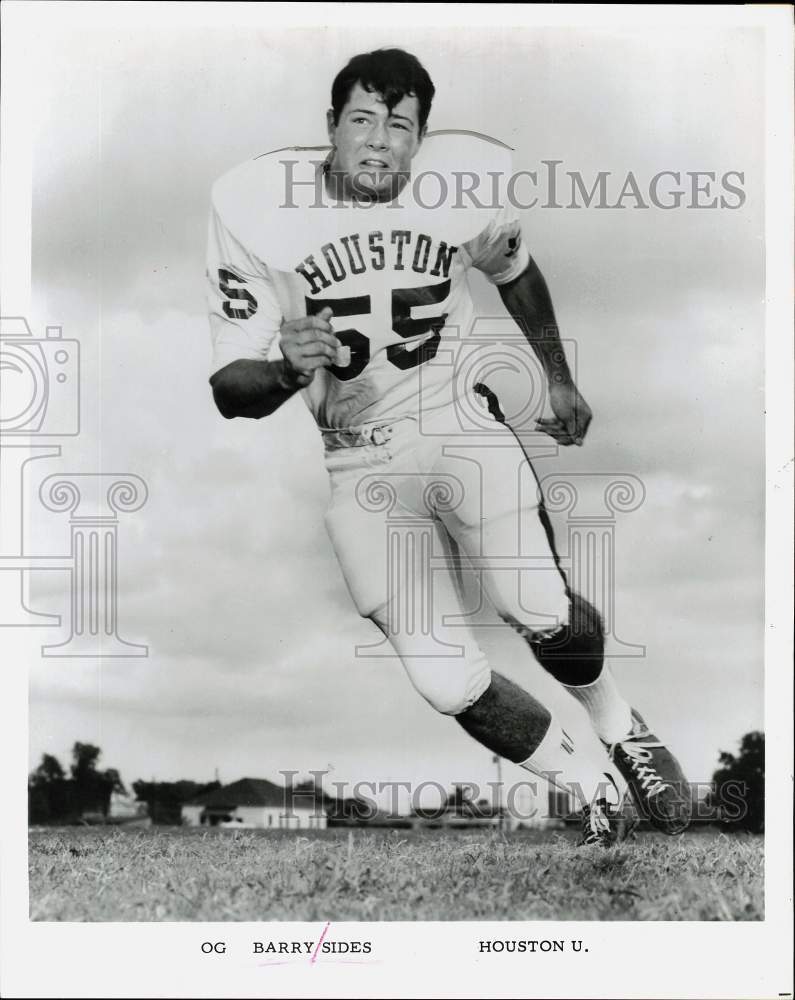 1966 Press Photo University of Houston football player Barry Sides - hpx05903 - Historic Images