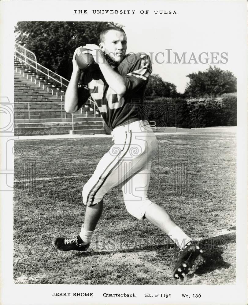 Press Photo University of Tulsa football quarterback, Jerry Rhome - hpx06956 - Historic Images