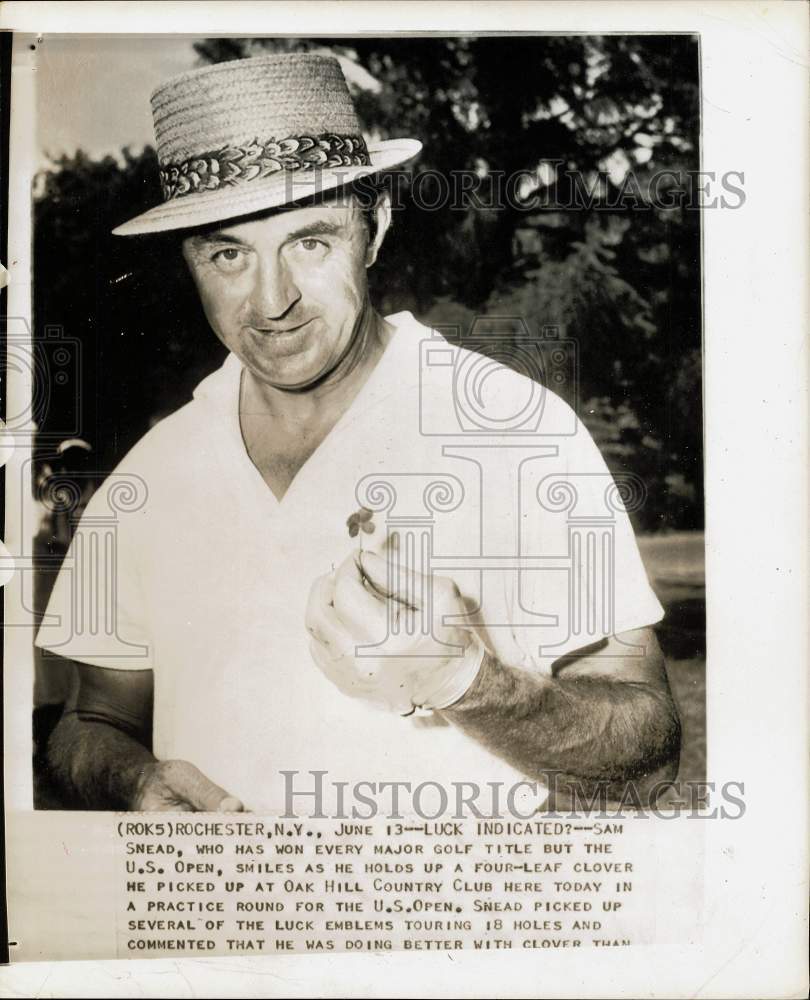 1956 Press Photo Golf champ Sam Snead at the Oak Hill Country Club in New York- Historic Images