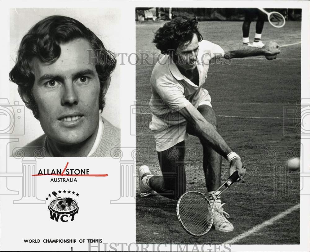 1976 Press Photo World Championship of Tennis player, Allan Stone of Australia - Historic Images