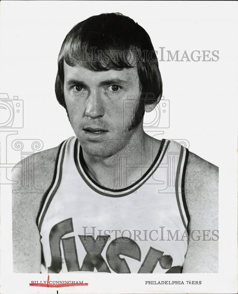 1972 Press Photo Billy Cunningham, Philadelphia 76ers basketball player- Historic Images