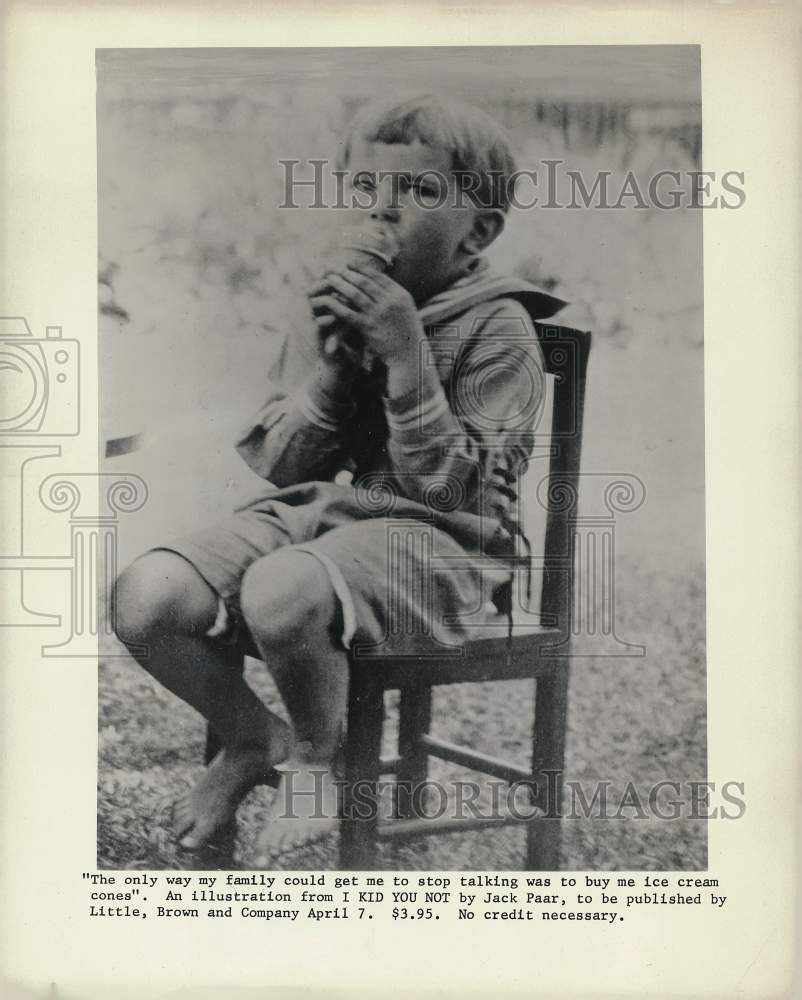 Press Photo Jack Paar as youngster eating ice cream cone. - kfa10614- Historic Images