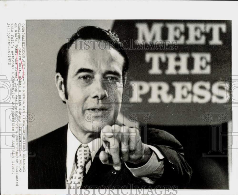 1972 Press Photo Republican National Chairman Robert Dole on &quot;Meet The Press&quot;- Historic Images