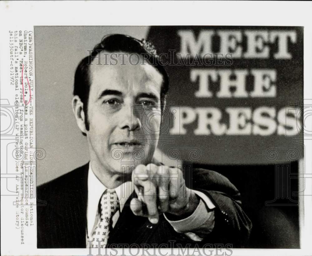 1972 Press Photo Republican National Chairman Robert Dole on "Meet The Press"- Historic Images