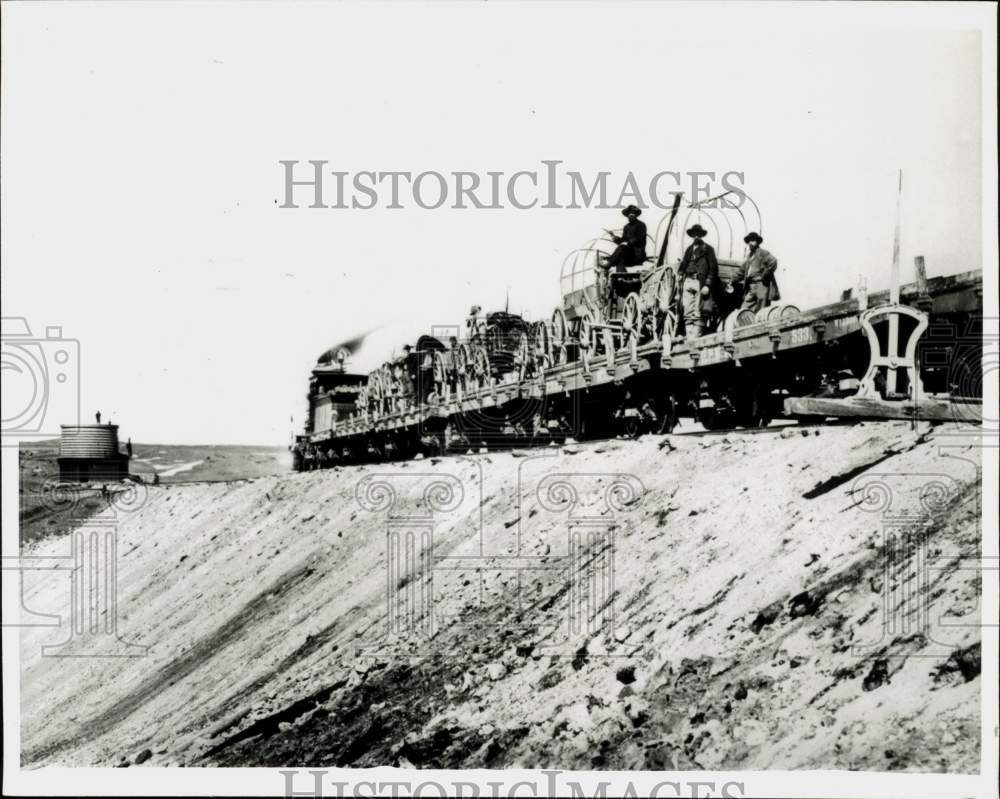 1869 Press Photo Union Pacific Railroad Construction in Granite Canyon, Wyoming- Historic Images