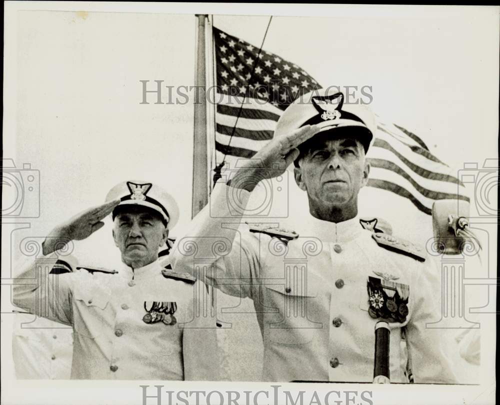 1866 Press Photo Willard Smith &amp; Edwin Roland salute at ceremony in Washington- Historic Images