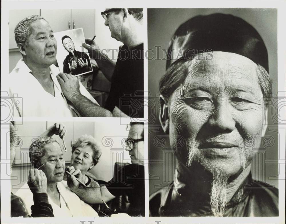 1968 Press Photo Actor Keye Luke in Makeup for &quot;Family Affair&quot; - kfp07516- Historic Images