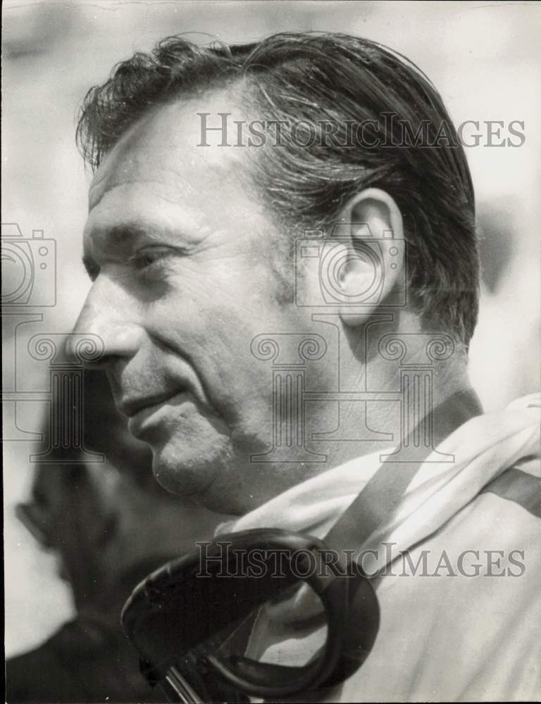 1966 Press Photo Actor Yves Montand, Filming at Monaco Grand Prix Course- Historic Images