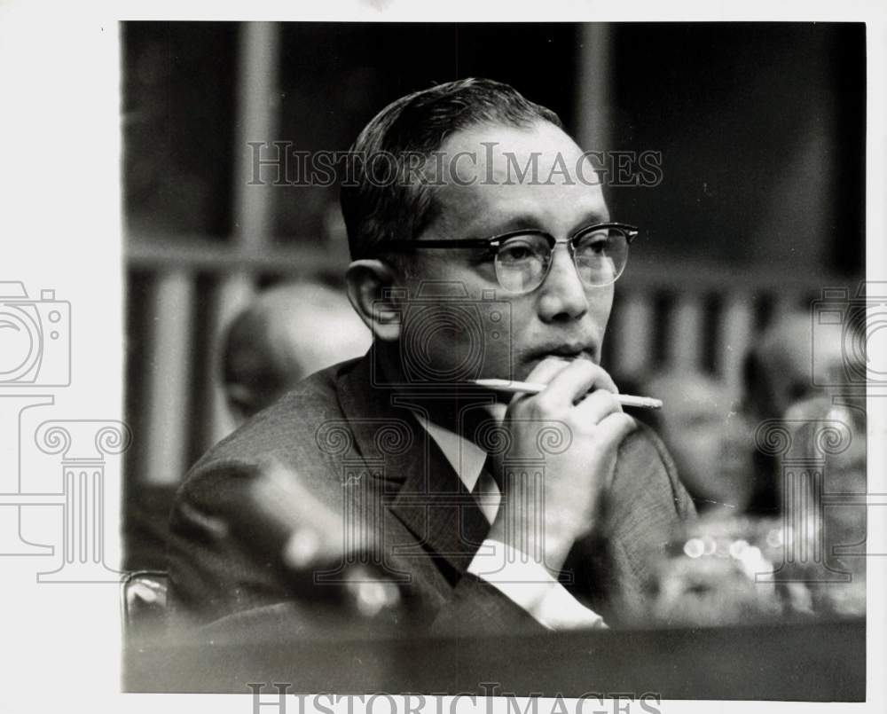 1963 Press Photo United Nations Secretary General U Thant at press conference- Historic Images