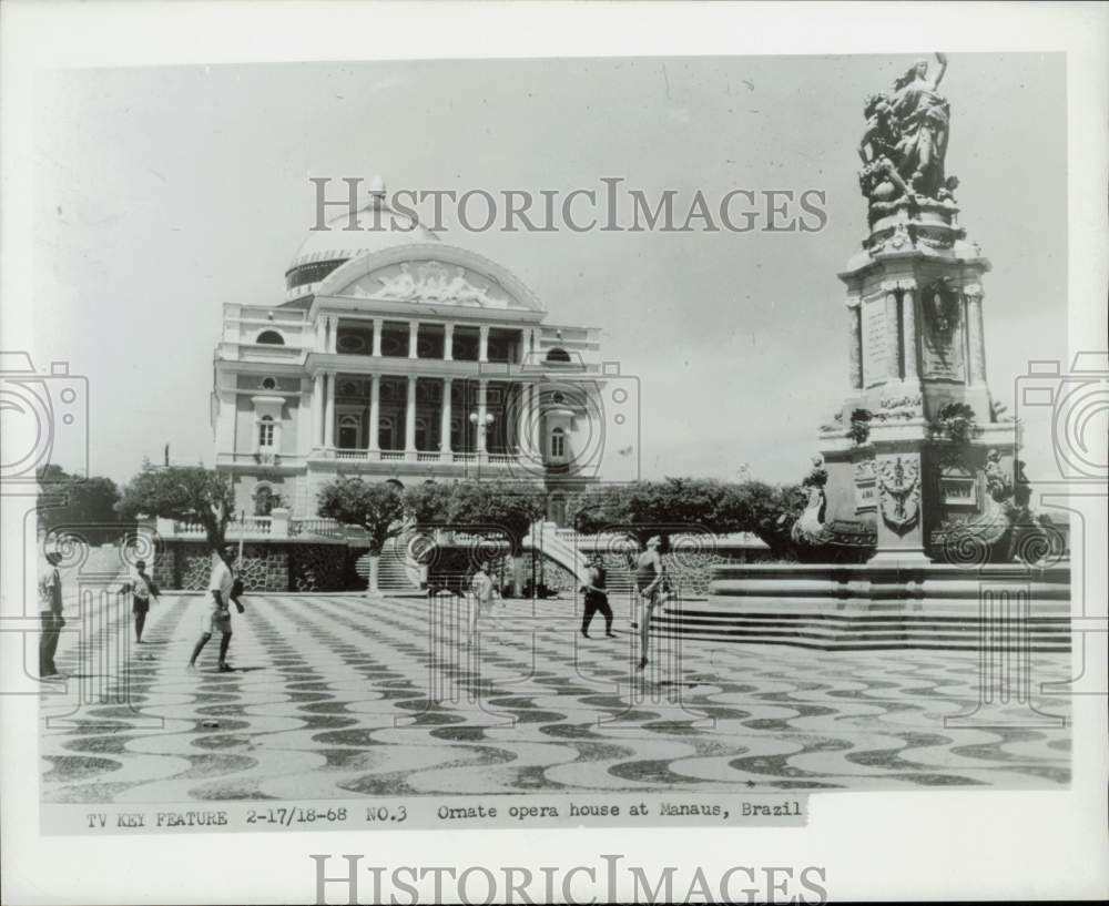 1968 Press Photo Opera house at Manaus, Brazil - kfx48284- Historic Images