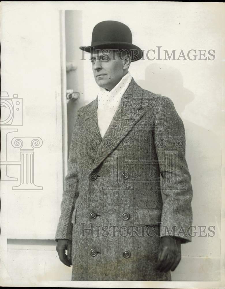 1927 Press Photo Mr. Grosvenor B. Clarkson aboard the S.S. France - kfx50202- Historic Images