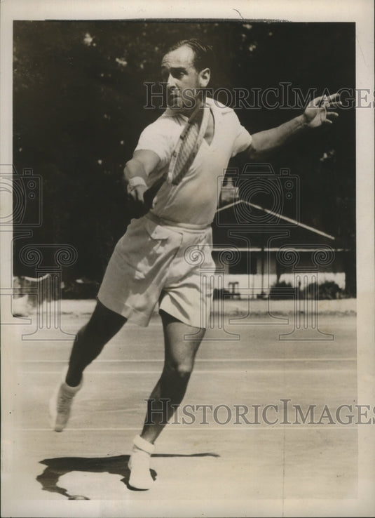 1938 Press Photo Tennis Player Adrian Quist at Davis Cup Elimination Series - Historic Images