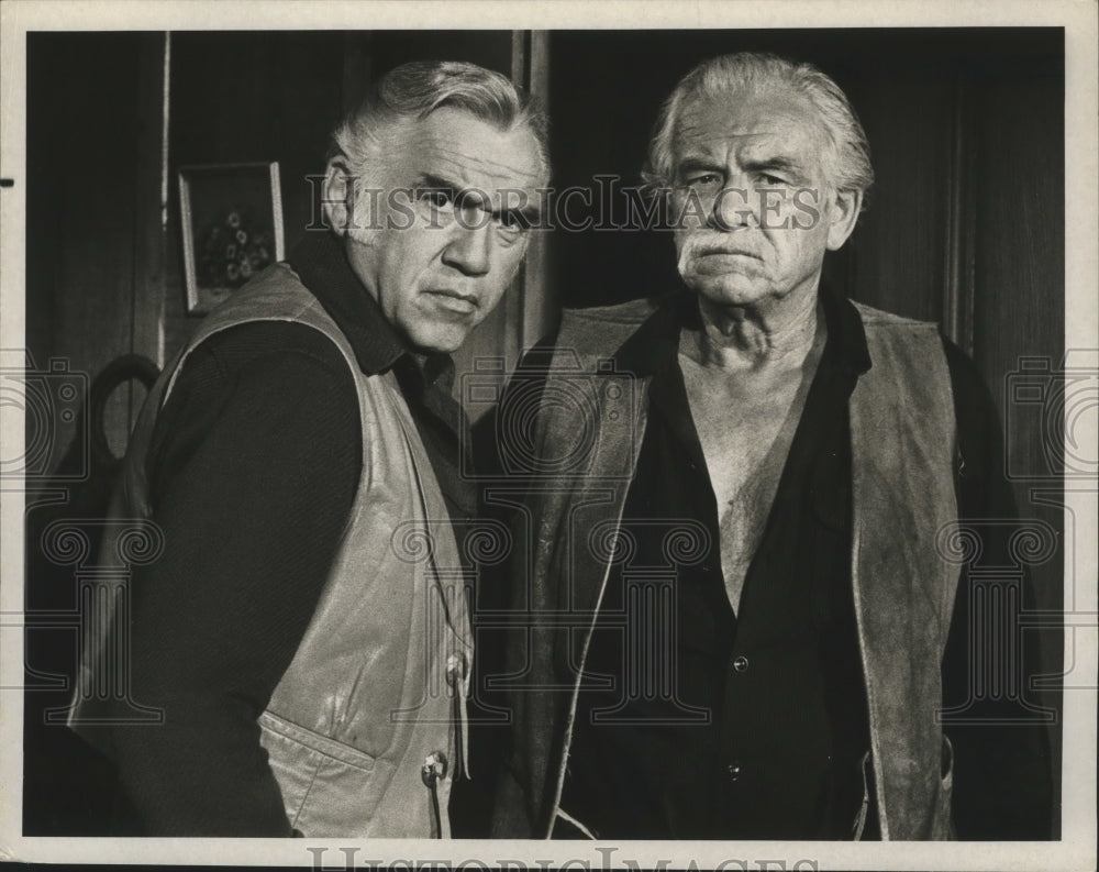 1971 Lorne Greene, Will Greer on Bonanza on NBC  - Historic Images