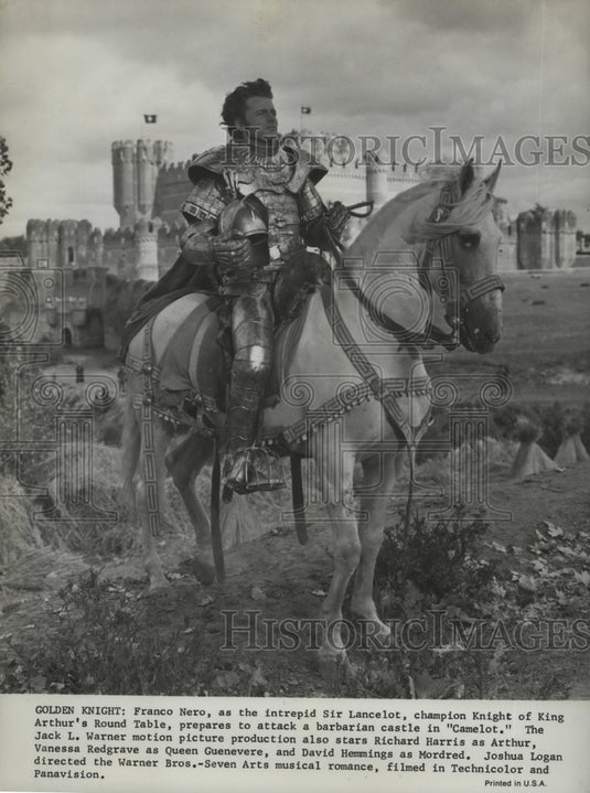 1967 Press Photo Camelot starringFranco Nero as Sir Lancelot - Historic Images