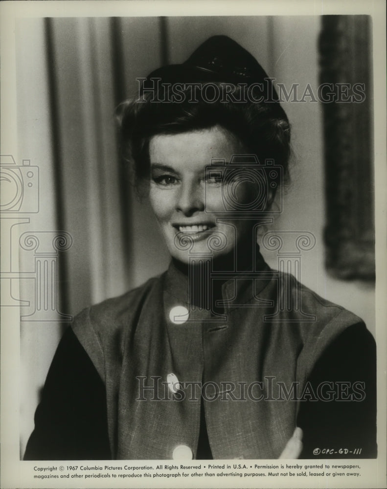 1967 Press Photo Actress Katherine Hepburn for a Columbia Pictures film - Historic Images