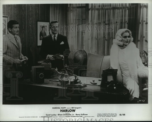 1961 Press Photo Harlow starring Carol Lynley Efrem Zimbalist Jr, Barry Sullivan - Historic Images