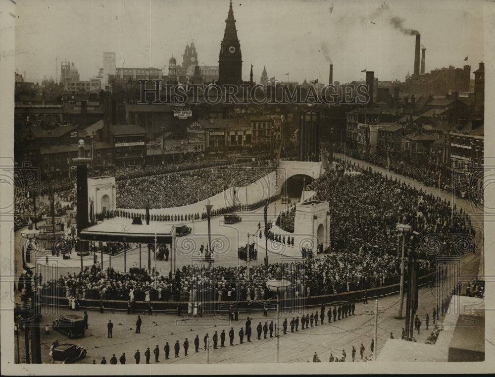 1934 Press Photo Royal Procession at Mersey Tunnel opening, Liverpool, England - Historic Images