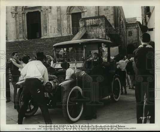 1961 Peter Ustinov in Concordian Limousine in "Romanoff and Juliet" - Historic Images