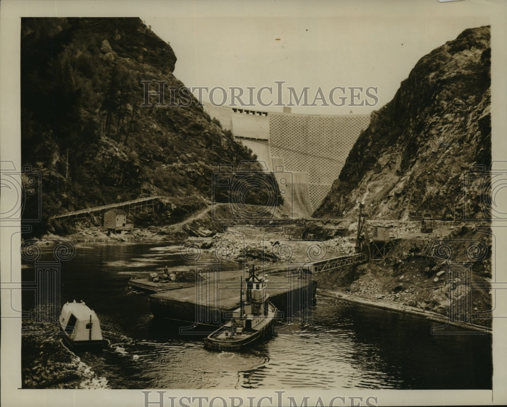 1950 Press Photo Ross Dam on Skagit River, Washington - Historic Images