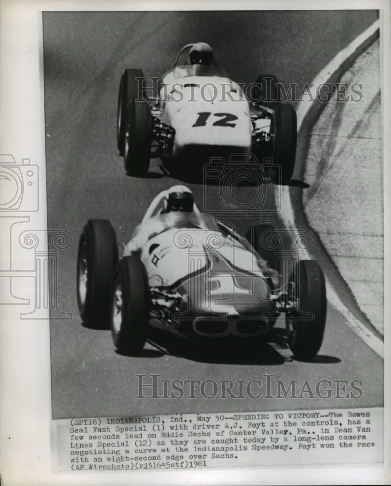 1961 A.J. Foyt, Eddie Sachs Racing Special at Indianapolis Speedway - Historic Images