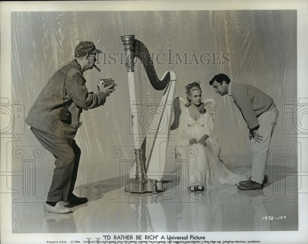 1964 Press Photo I&#39;d Rather Be Rich Sandra Dee, Robert Goulet, Andy Williams - Historic Images