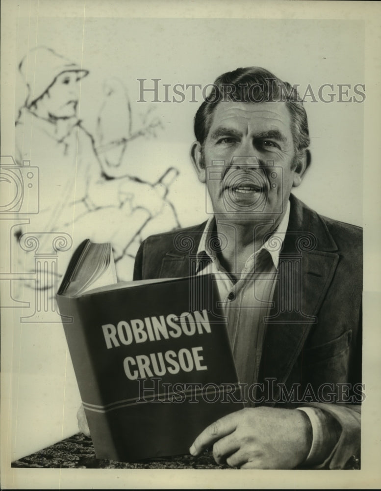 1964 Press Photo Andy Griffith hosts Robinson Crusoe Ice Spectacle on ABC - Historic Images