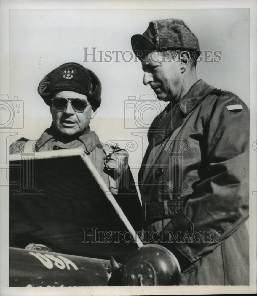 1952 Press Photo Gen Matthew Ridgway, General Mark Clark in Korea - Historic Images