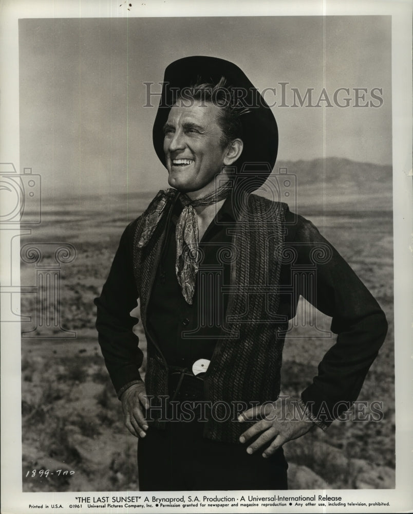 1961 Press Photo Actor Kirk Douglas in "The Last Sunset" - Historic Images