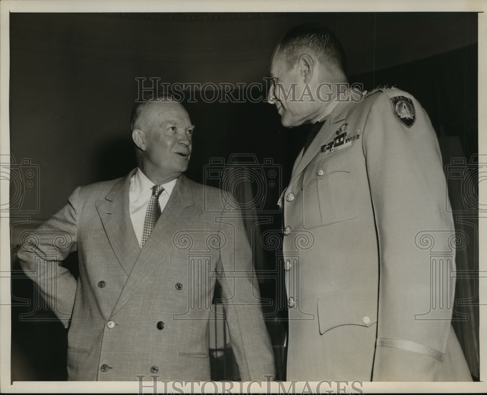 1963 Press Photo General Matthew Ridgway, Dwight D. Eisenhower at White House - Historic Images