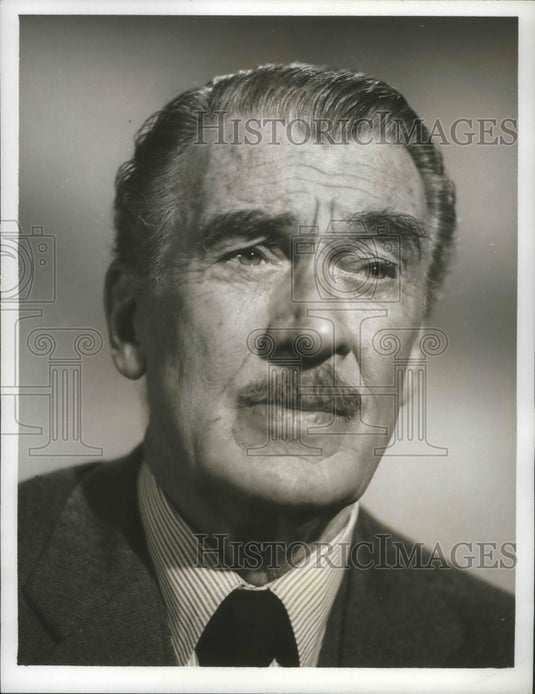 1965 Press Photo ABC TV's The FBI with guest star Walter Pidgeon - Historic Images