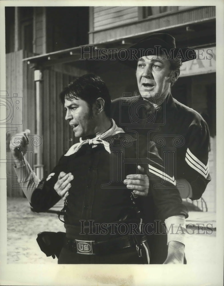 1965 Press Photo F Troop on ABC with Forrest Tucker &amp; Larry Storch - Historic Images