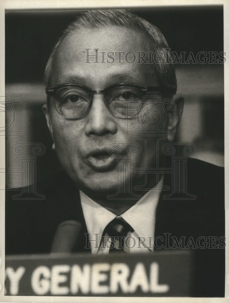 UN Secretary General U Thant in conference about Red China - Historic Images