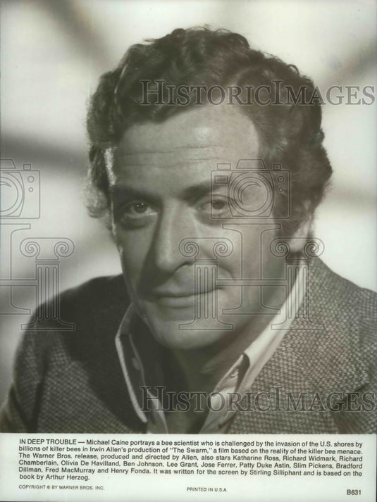 1978 Michael Caine, star of "Swarm"  - Historic Images