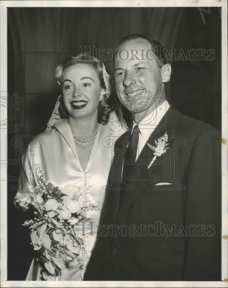 1956 Press Photo TV actress Audrey Meadows weds real estate mogul Randolph Rouse - Historic Images