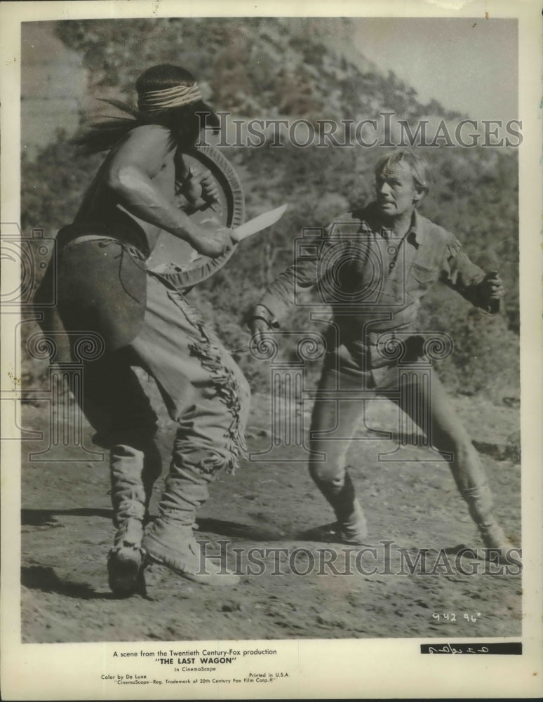 1956 Press Photo The Last Wagon from 20th Century starring Richard Widmark - Historic Images