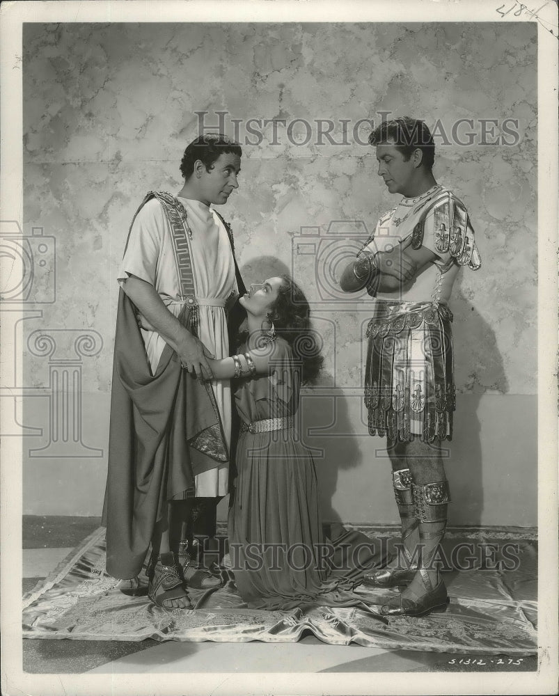 1951 Press Photo Quo Vadis stars Marina Berti, Leo Genn, Robert Taylor - Historic Images