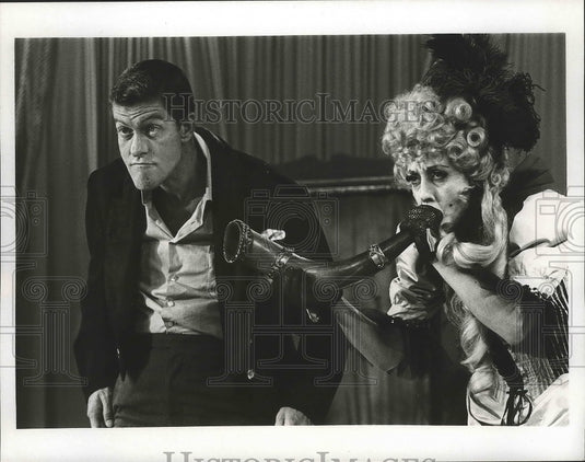 1967 Press Photo Dick Van Dyke & Anne Morgan Guilbert Rehearse The Great Ludwig - Historic Images