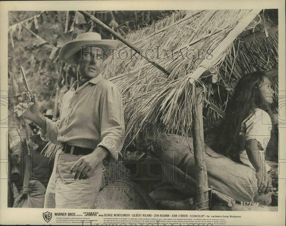 Press Photo Warner Brothers Presents &quot;Samar&quot; Starring George Montgomery - Historic Images