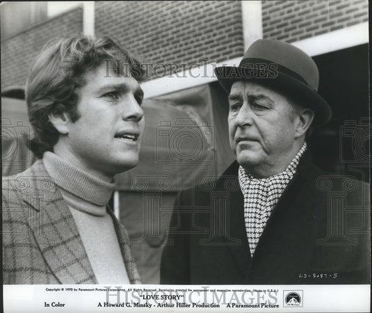 Ryan O'Neal and Ray Milland in "Love Story"  - Historic Images