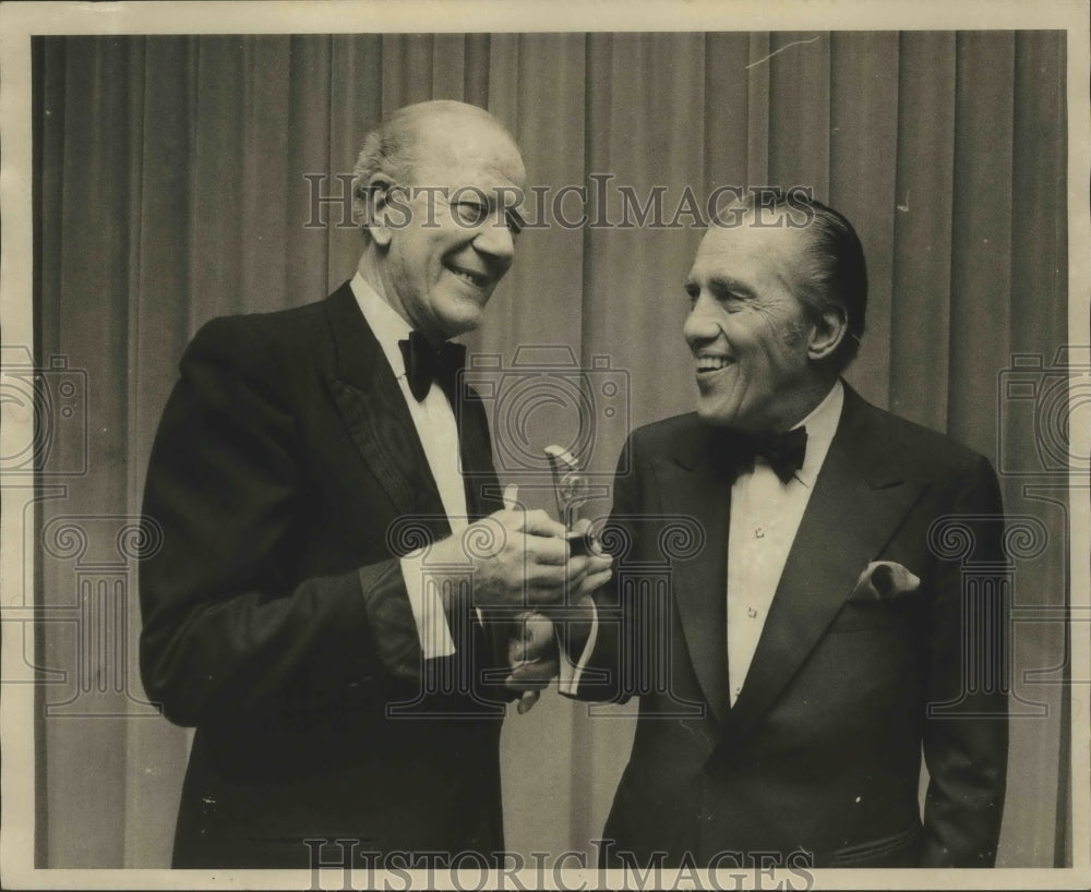 1972 Ed Sullivan Receives &quot;Man of the Year&quot; Award from Cyril Ritchar - Historic Images