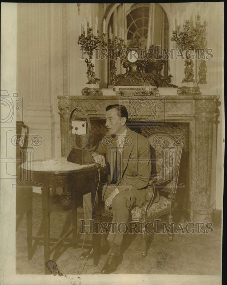 1931 Press Photo Mayor Walker Broadcasting in Berlin Making Speech - Historic Images