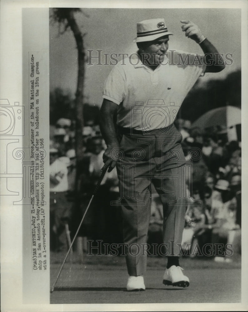1968 Press Photo Julius Boros Wins PGA National Championship in San Antonio - Historic Images