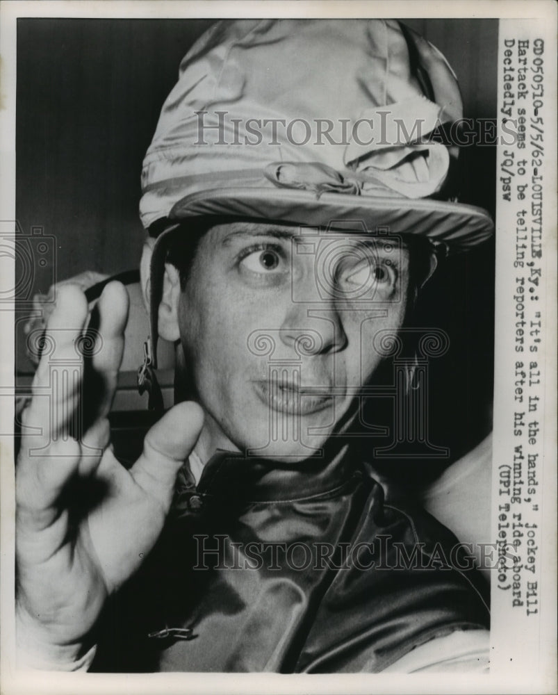 1962 Jockey Bill Hartack Speaks to News Reporters After His Winning - Historic Images