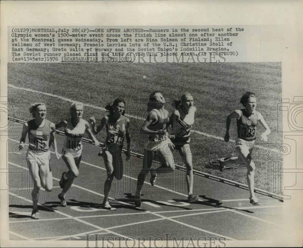 1976 Press Photo Runners in 2nd Heat of Olympic Women's 1500-Meter Event- Historic Images