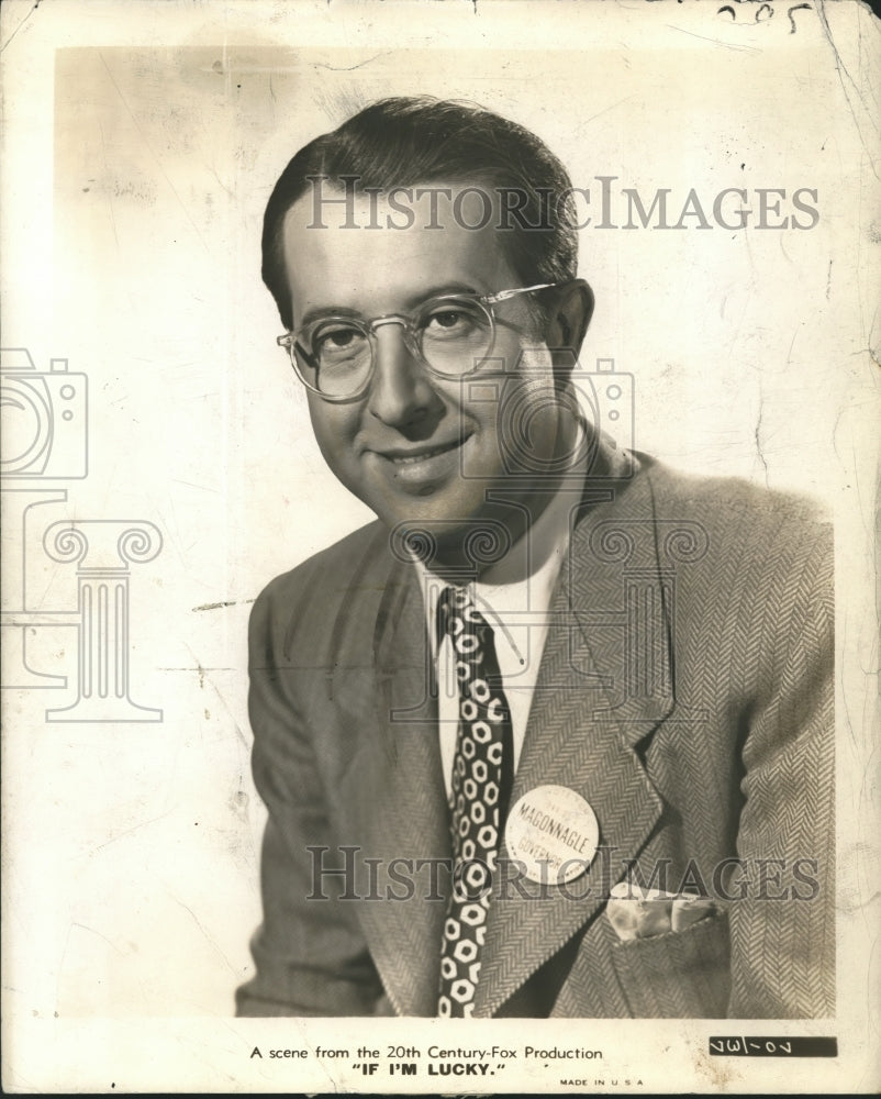 1949 Press Photo Phil Silvers stars in "If I'm Lucky". - Historic Images
