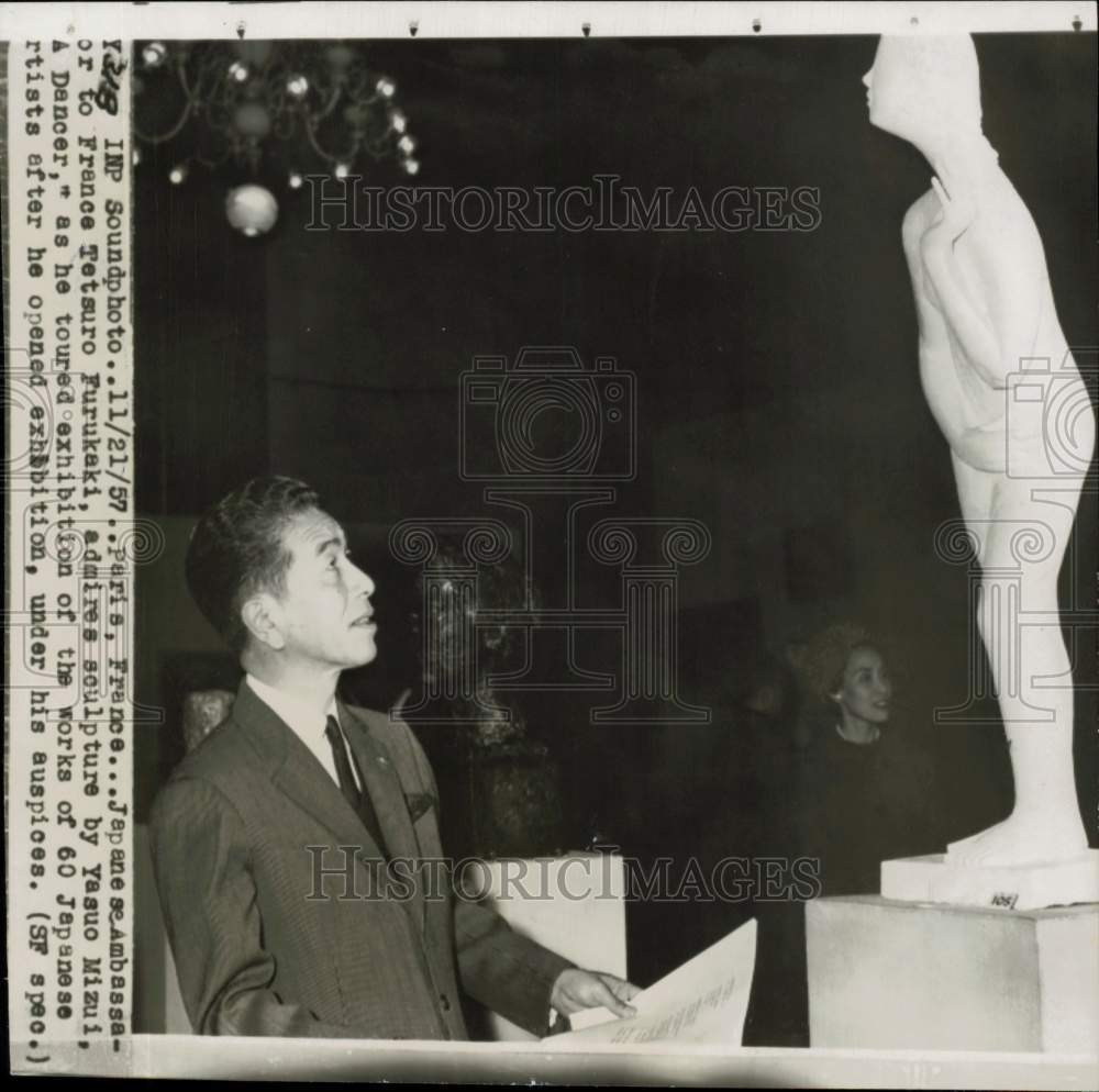 1957 Press Photo Japanese Ambassador to France Tetsuro Furukaki in Paris - Historic Images